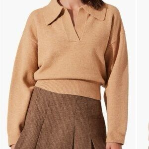 ASTR the Label Carmel Brown Polo Sweater